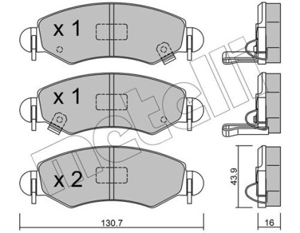 Комплект гальмівних колодок (дискових) METELLI 22-0339-1 (фото 1)