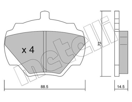 Колодки гальмівні дискові, комплект METELLI 22-0353-0