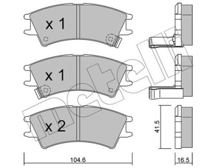 Колодки гальмівні дискові, комплект METELLI 22-0361-0