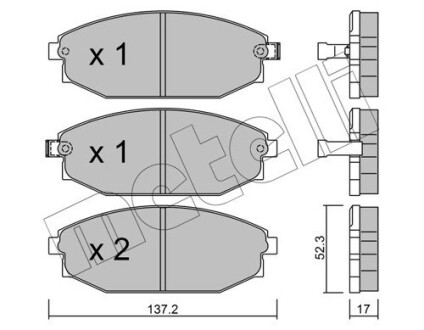 Колодки гальмівні дискові, комплект METELLI 2203630