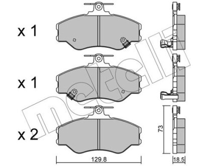 Колодки гальмівні дискові, комплект METELLI 22-0366-0