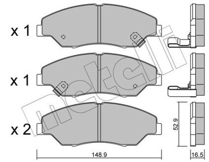 Колодки гальмівні дискові, комплект METELLI 22-0376-0