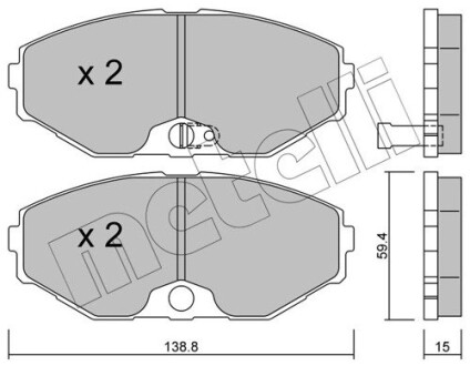 Комплект гальмівних колодок (дискових) METELLI 22-0405-0 (фото 1)