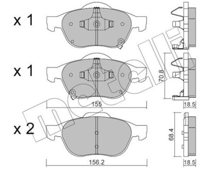 Колодки гальмівні дискові, комплект METELLI 22-0448-0