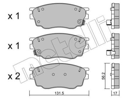 Комплект гальмівних колодок (дискових) METELLI 22-0475-0 (фото 1)