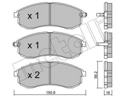 Колодки гальмівні дискові, комплект METELLI 22-0482-0