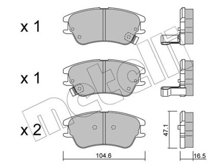 Колодки гальмівні дискові, комплект METELLI 22-0502-0