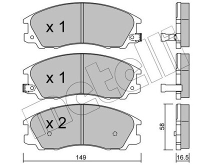 Комплект гальмівних колодок (дискових) METELLI 22-0506-0 (фото 1)