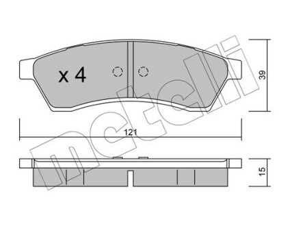 Колодки гальмівні дискові, комплект METELLI 22-0510-0