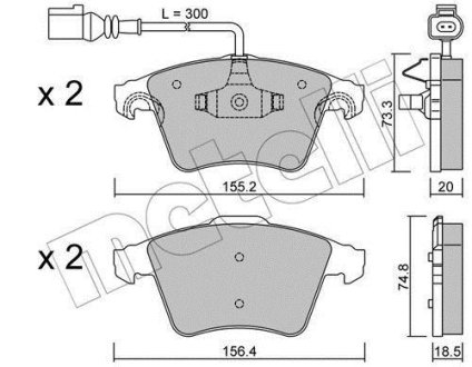 Колодки гальмівні передні METELLI 22-0552-2