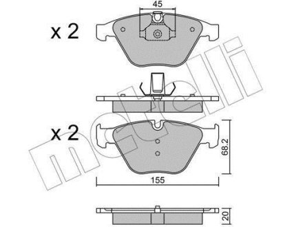 Комплект гальмівних колодок (дискових) METELLI 22-0558-8 (фото 1)