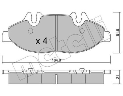 Комплект гальмівних колодок (дискових) METELLI 22-0575-0