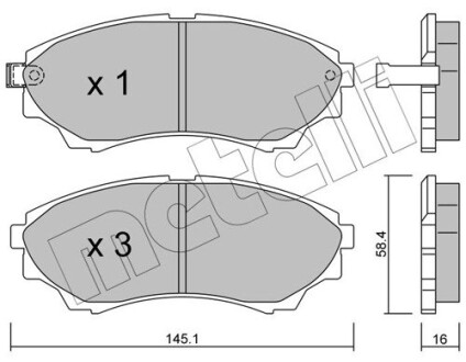 Комплект гальмівних колодок (дискових) METELLI 22-0610-0