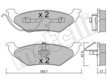 Колодки гальмівні дискові, комплект METELLI 22-0624-0