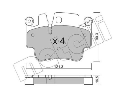 Комплект гальмівних колодок (дискових) METELLI 22-0657-0 (фото 1)