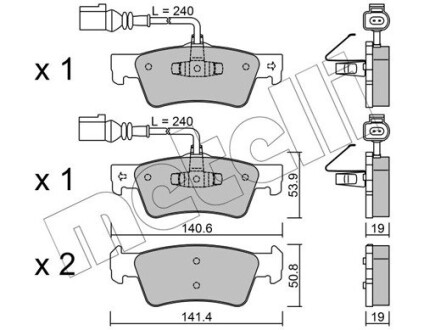 Комплект гальмівних колодок (дискових) METELLI 22-0661-0 (фото 1)