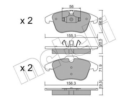 Комплект гальмівних колодок (дискових) METELLI 22-0675-6 (фото 1)