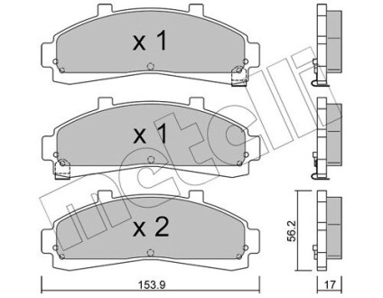 Комплект гальмівних колодок (дискових) METELLI 22-0683-0 (фото 1)