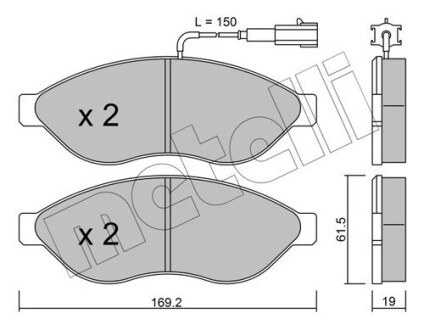 Комплект гальмівних колодок (дискових) METELLI 22-0708-1