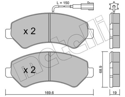 Колодки гальмівні передні METELLI 22-0709-1