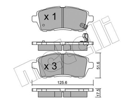 Комплект гальмівних колодок (дискових) METELLI 22-0793-0 (фото 1)