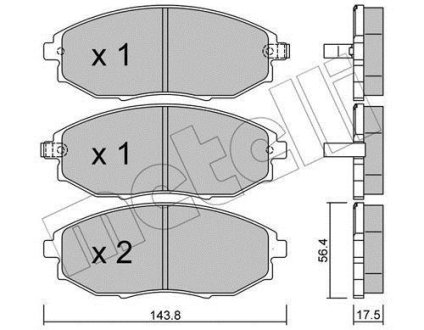 Комплект гальмівних колодок (дискових) METELLI 22-0845-0 (фото 1)
