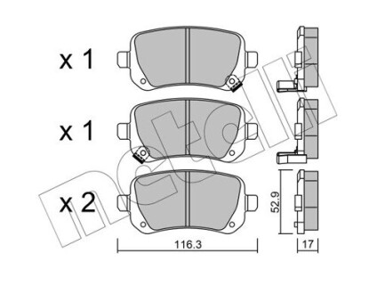 Комплект гальмівних колодок (дискових) METELLI 22-0864-0 (фото 1)