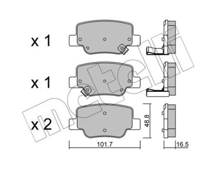 Комплект гальмівних колодок (дискових) METELLI 22-0880-0 (фото 1)