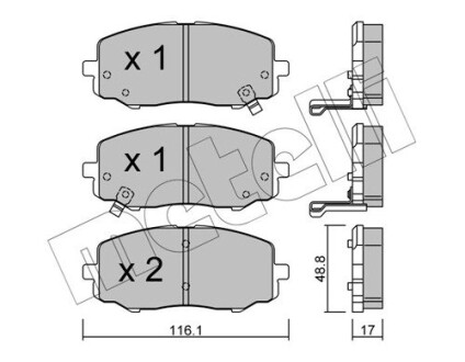 Колодки гальмівні дискові, комплект METELLI 22-0912-0