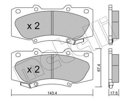 Комплект гальмівних колодок (дискових) METELLI 22-0937-0 (фото 1)