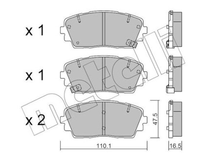 Комплект гальмівних колодок (дискових) METELLI 22-0941-0 (фото 1)