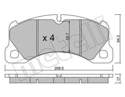 Комплект гальмівних колодок (дискових) METELLI 22-0957-3 (фото 1)