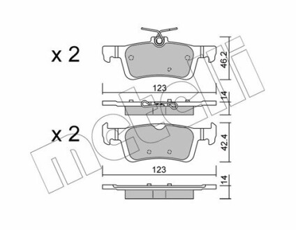 Комплект гальмівних колодок (дискових) METELLI 22-0986-1 (фото 1)