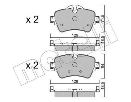 Комплект гальмівних колодок (дискових) METELLI 22-1013-0