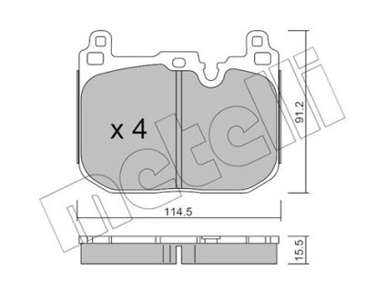 Комплект гальмівних колодок (дискових) METELLI 22-1015-4