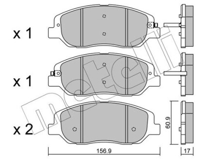 Комплект гальмівних колодок (дискових) METELLI 22-1031-0