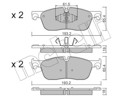 Комплект гальмівних колодок (дискових) METELLI 22-1123-0