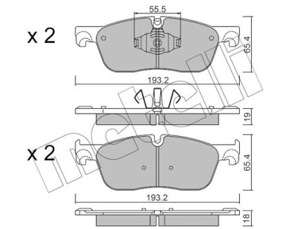 Комплект гальмівних колодок (дискових) METELLI 22-1123-1