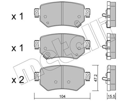 Комплект гальмівних колодок (дискових) METELLI 22-1159-0 (фото 1)