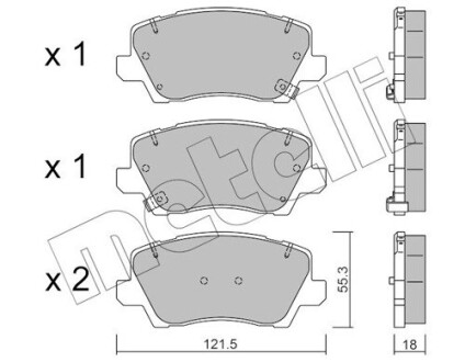 Комплект гальмівних колодок (дискових) METELLI 22-1165-0 (фото 1)