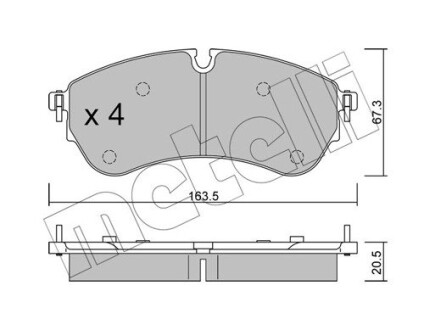 Комплект гальмівних колодок (дискових) METELLI 22-1173-0 (фото 1)