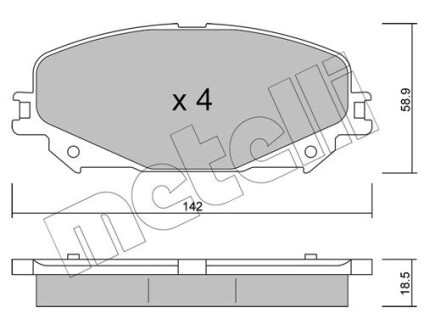 Комплект гальмівних колодок (дискових) METELLI 22-1176-0 (фото 1)