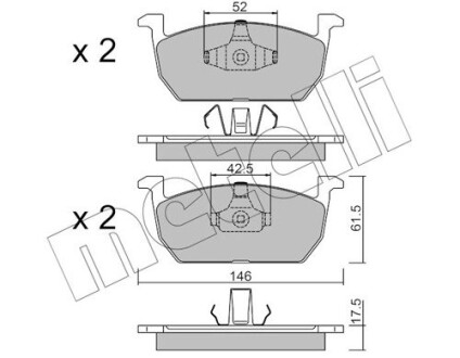 Комплект гальмівних колодок (дискових) METELLI 22-1214-0 (фото 1)