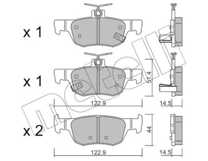 Комплект гальмівних колодок (дискових) METELLI 22-1226-0