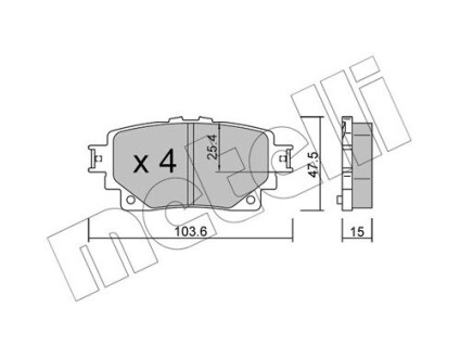 Комплект гальмівних колодок (дискових) METELLI 22-1229-0