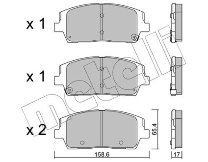 Комплект гальмівних колодок (дискових) METELLI 22-1244-0 (фото 1)