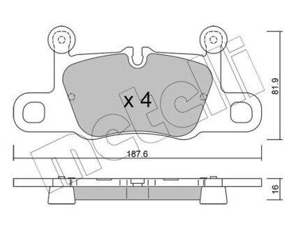 Комплект гальмівних колодок (дискових) METELLI 22-1258-0 (фото 1)