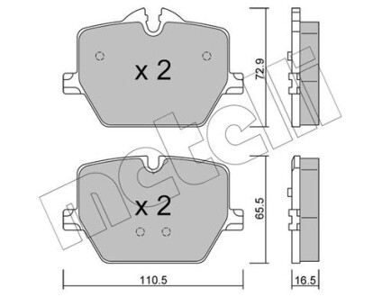 Комплект гальмівних колодок (дискових) METELLI 22-1266-0