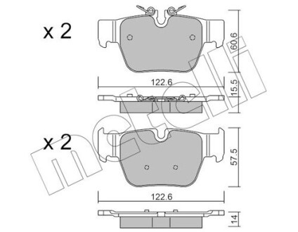 Комплект гальмівних колодок (дискових) METELLI 22-1267-0 (фото 1)