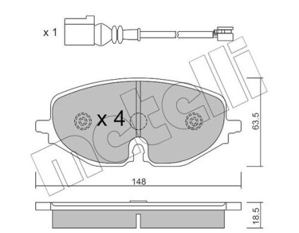 Комплект гальмівних колодок (дискових) METELLI 22-1280-0